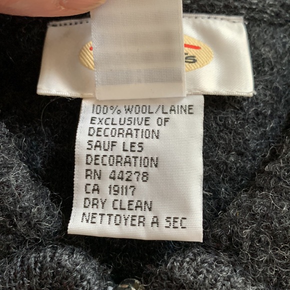 TALBOTS | Snowman Holiday Zippered Cardigan, Charcoal Grey w/ Appliqués | Sz M - Picture 12 of 12